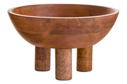 Kara Mango Wood Serving Bowl with Footed Base