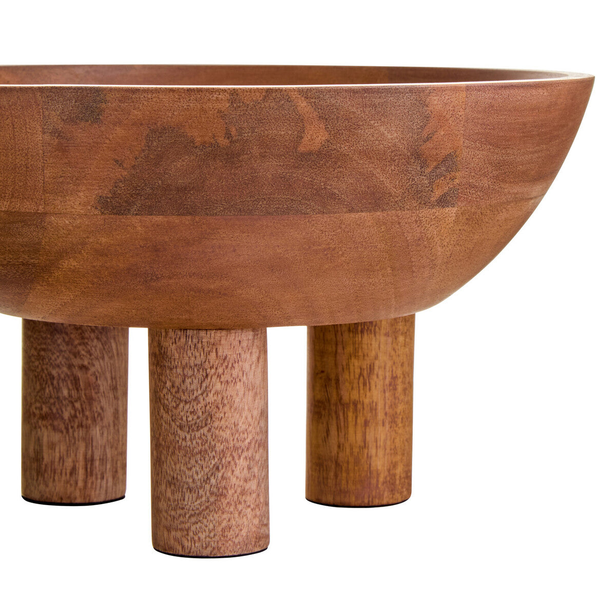 Kara Mango Wood Serving Bowl with Footed Base