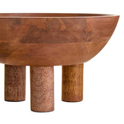 Kara Mango Wood Serving Bowl with Footed Base