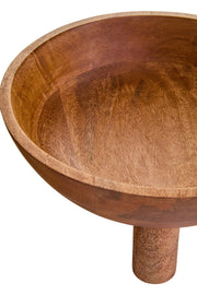 Kara Mango Wood Serving Bowl with Footed Base