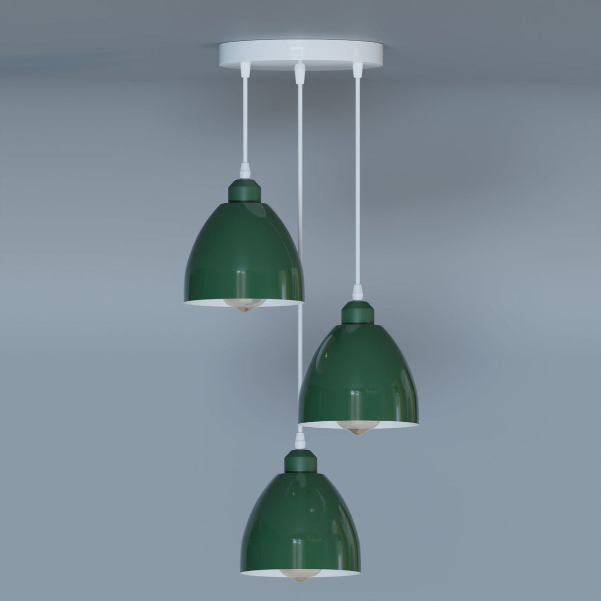 Industrial 3-Head Pendant Light with Adjustable Cables – E27