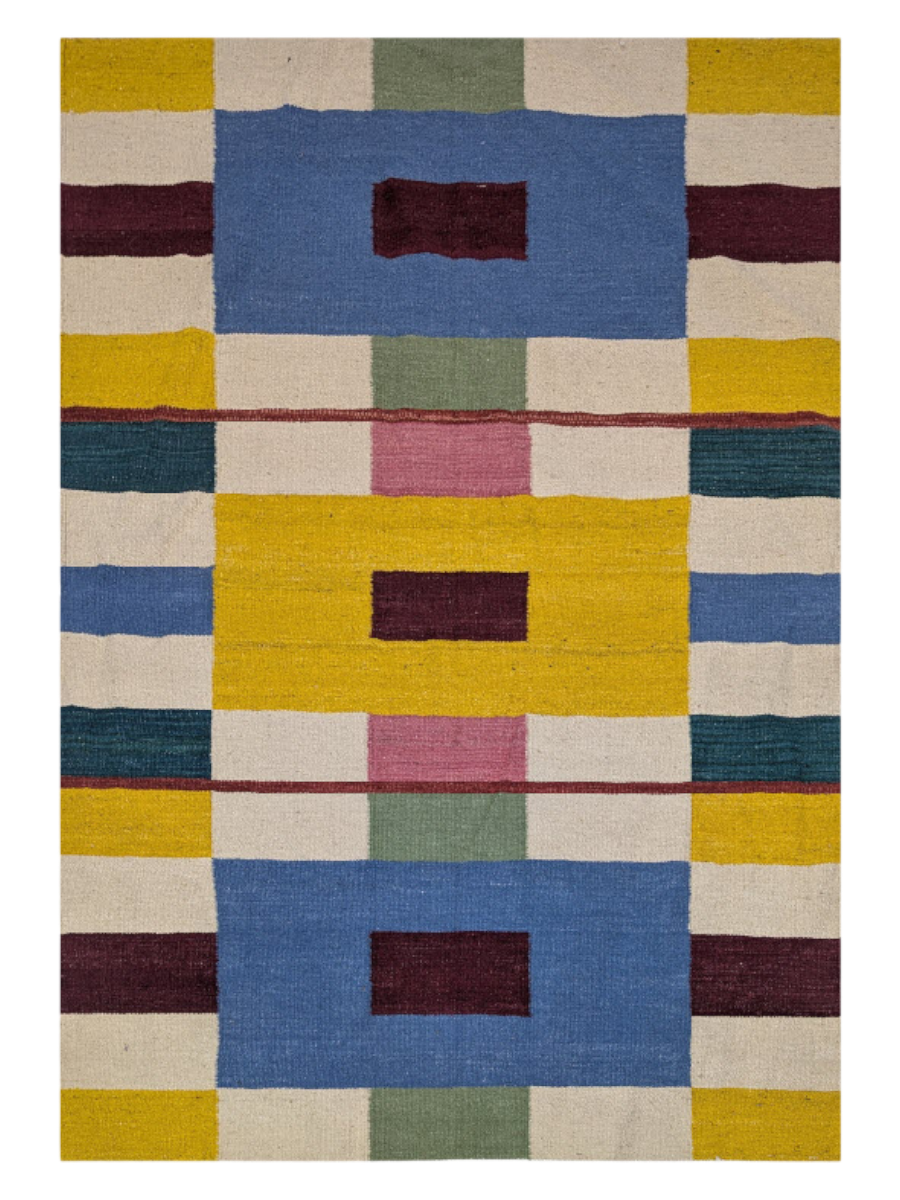 Contemporary Afghan Kilim Rug - Size: 183 x 125 cm (6'0" x 4'1")