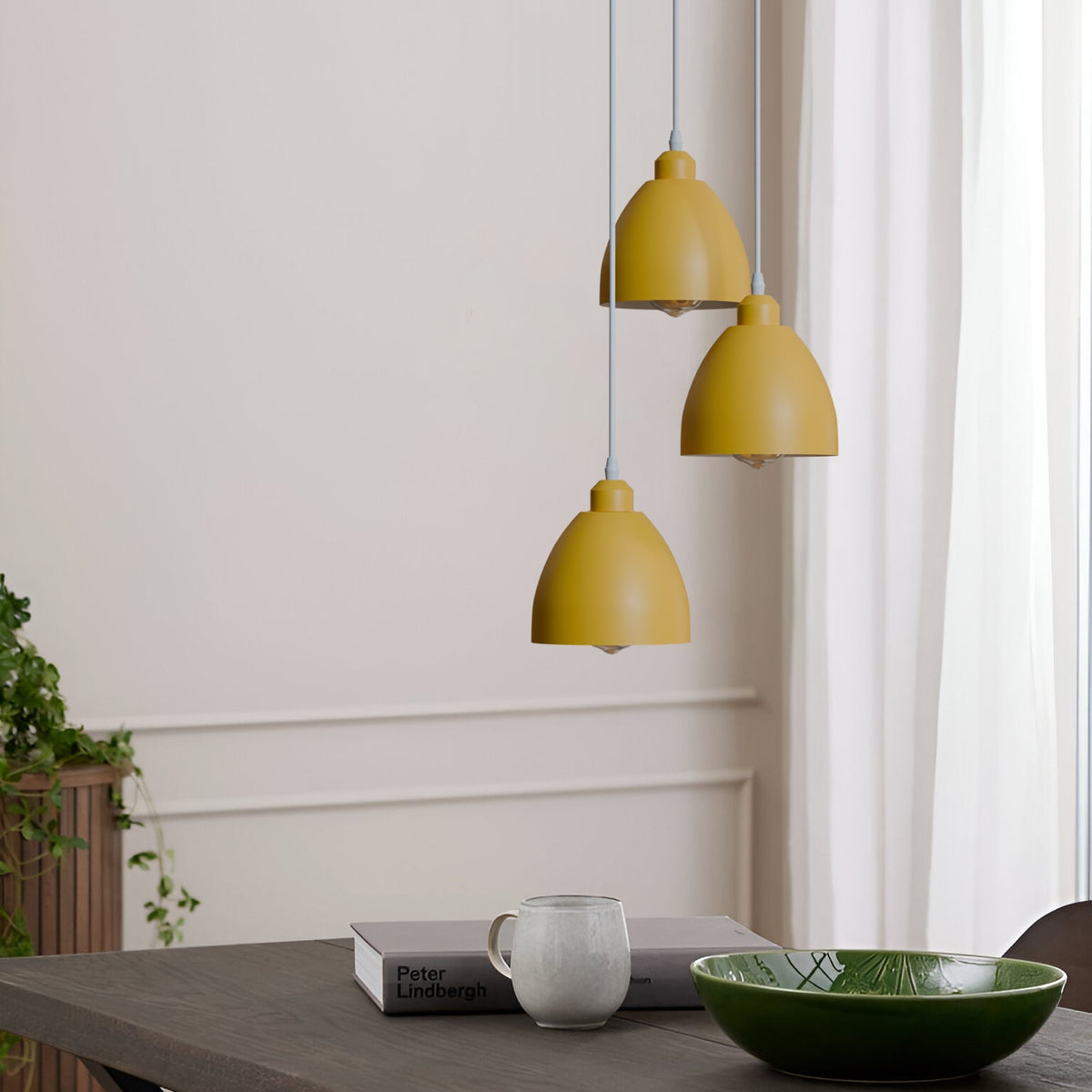 Industrial 3-Head Pendant Light with Adjustable Cables – E27