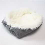 2-in-1 Convertible Pet Mattress Nest – Plush Cat & Dog Bed