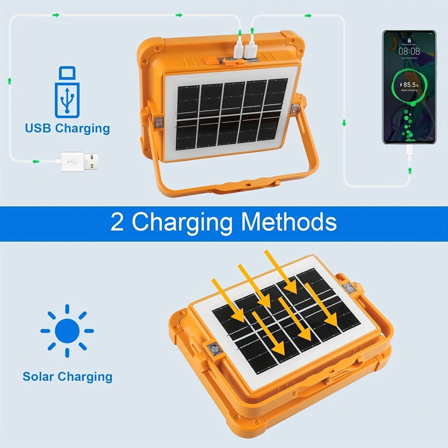 Portable Solar USB Rechargeable LED Light