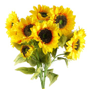 Pack of 6 x 88cm Yellow Artificial Sunflower - 18 heads - Premium Quality