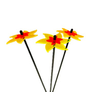 SunCatcher Fluorescent Daffodil Garden Stakes – Set of 3 Outdoor Garden Ornaments