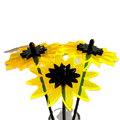 SunCatcher Fluorescent Sunflower Garden Stakes – Set of 3 Outdoor Garden Ornaments