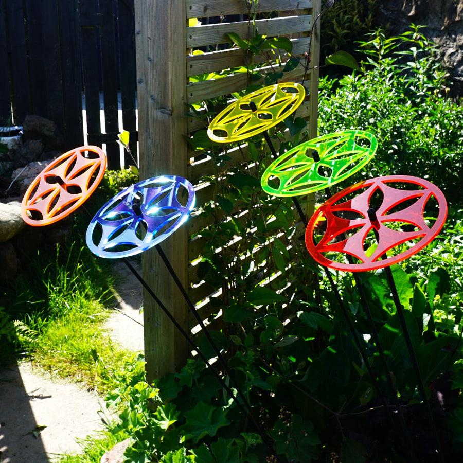 Large Garden Décor Ornaments Set of 5 'Sun Disc'