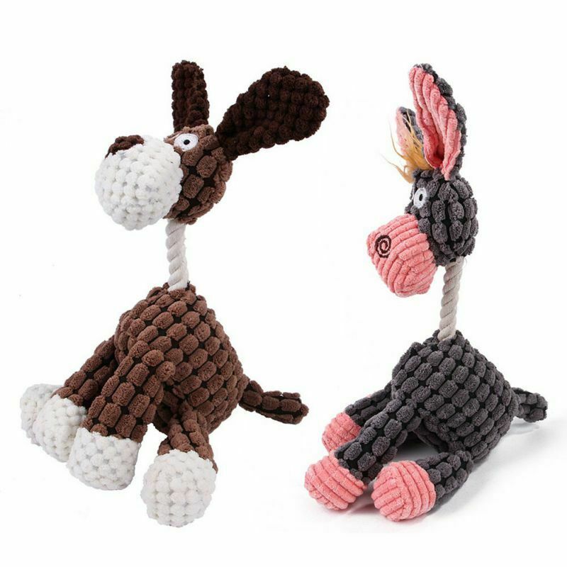 Plush Squeaky Dog Toy – Chew & Clean Teeth Puppy Toy