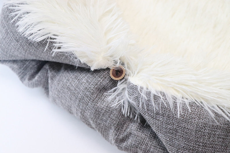 2-in-1 Convertible Pet Mattress Nest – Plush Cat & Dog Bed