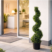 120cm Artificial Natural Boxwood Spiral Topiary - Premium Quality