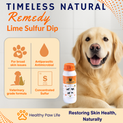 Lime Sulfur Dip – Concentrated Sulfur Solution for Itchy Skin, Mange, Ringworm & Dermatitis – Safe for Dogs, Cats, Horses, and Livestock