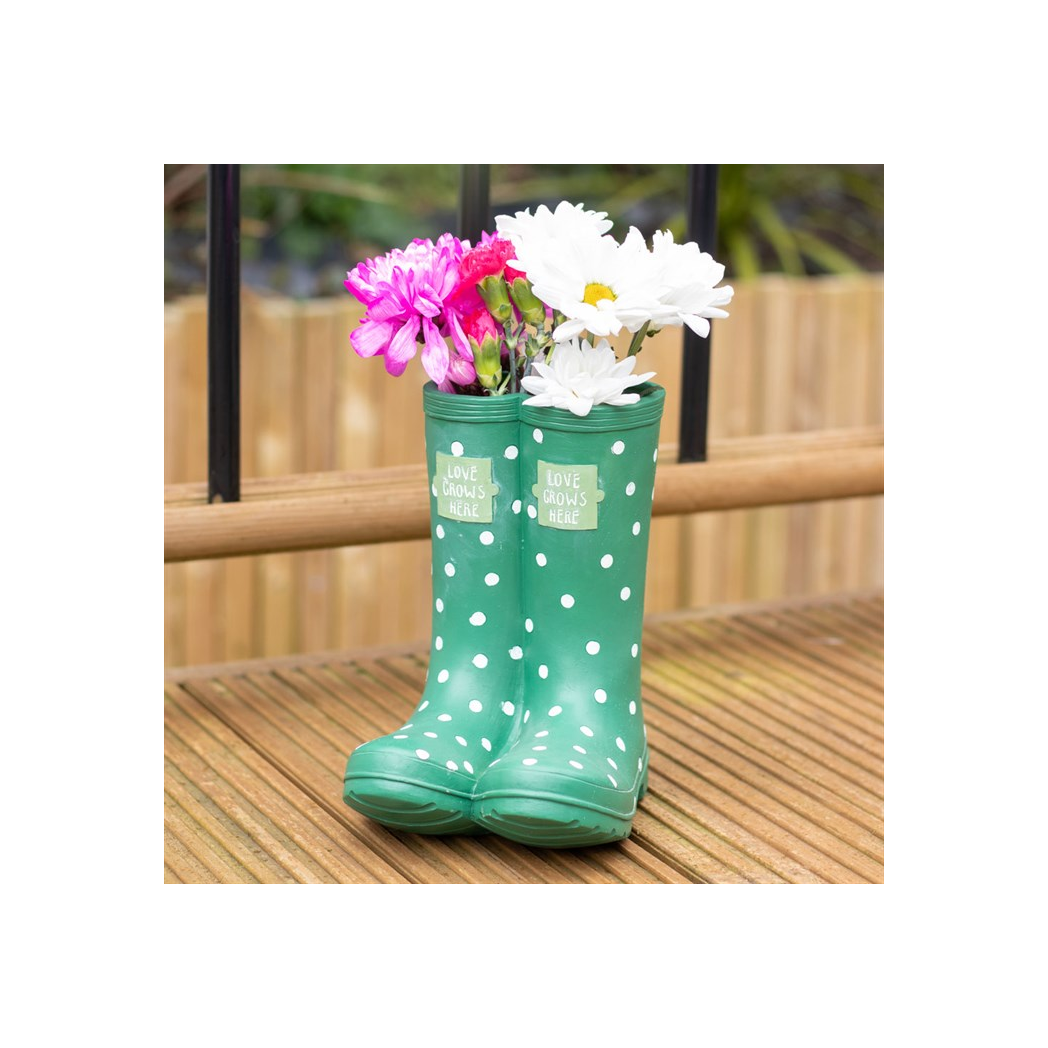 Dark Green Welly Boot Planter