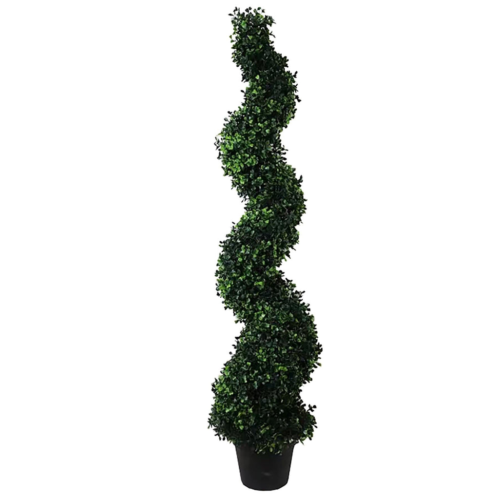 120cm Artificial Natural Boxwood Spiral Topiary - Premium Quality