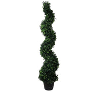 120cm Artificial Natural Boxwood Spiral Topiary - Premium Quality