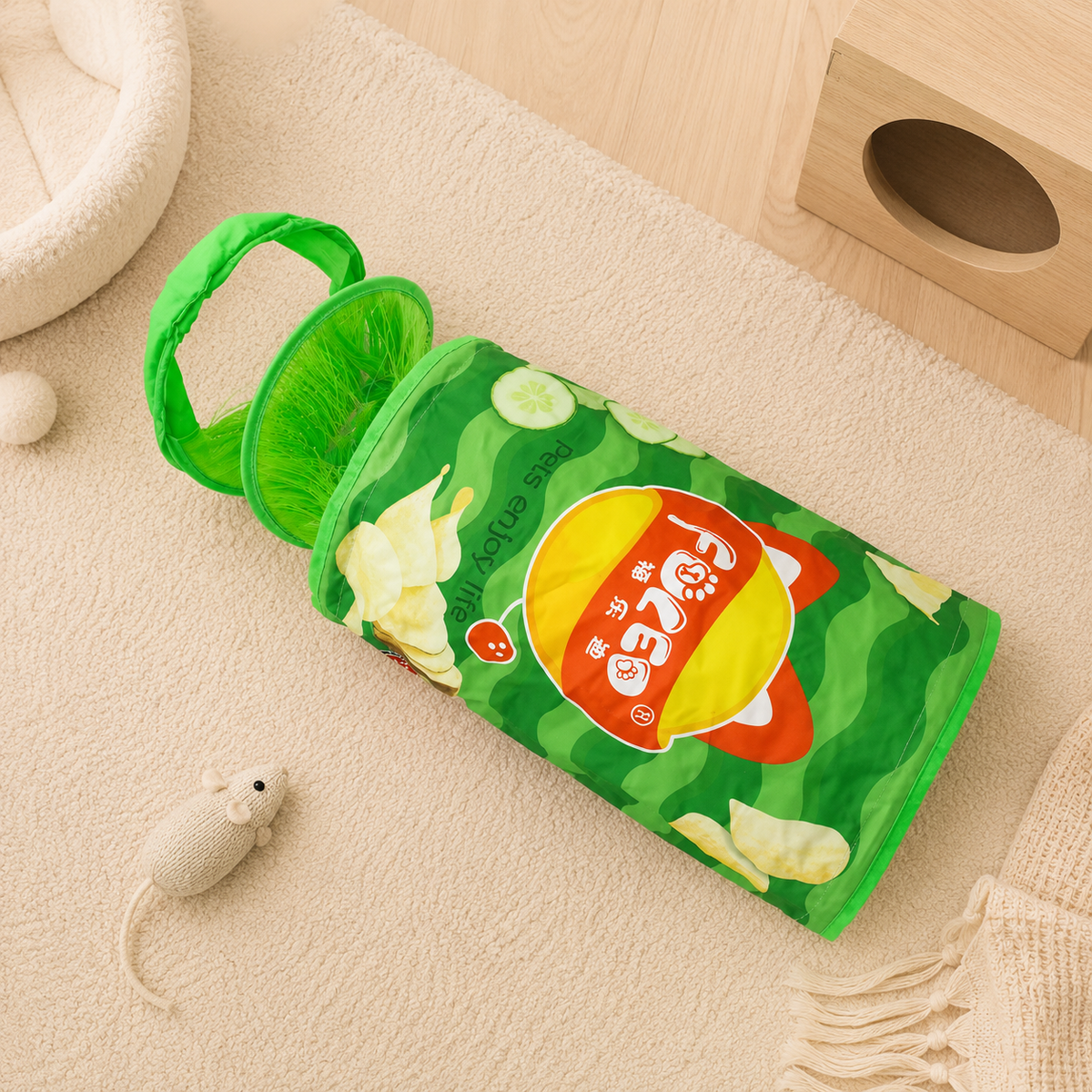 Interactive Foldable Cat Tunnel Toy – Crinkle Indoor Hide & Seek Portable Cat Play Tunnel