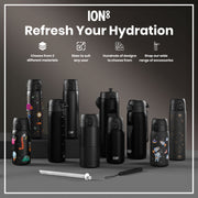 Leak Proof 1 Litre Thermal Water Bottle, Insulated, Black, 1L