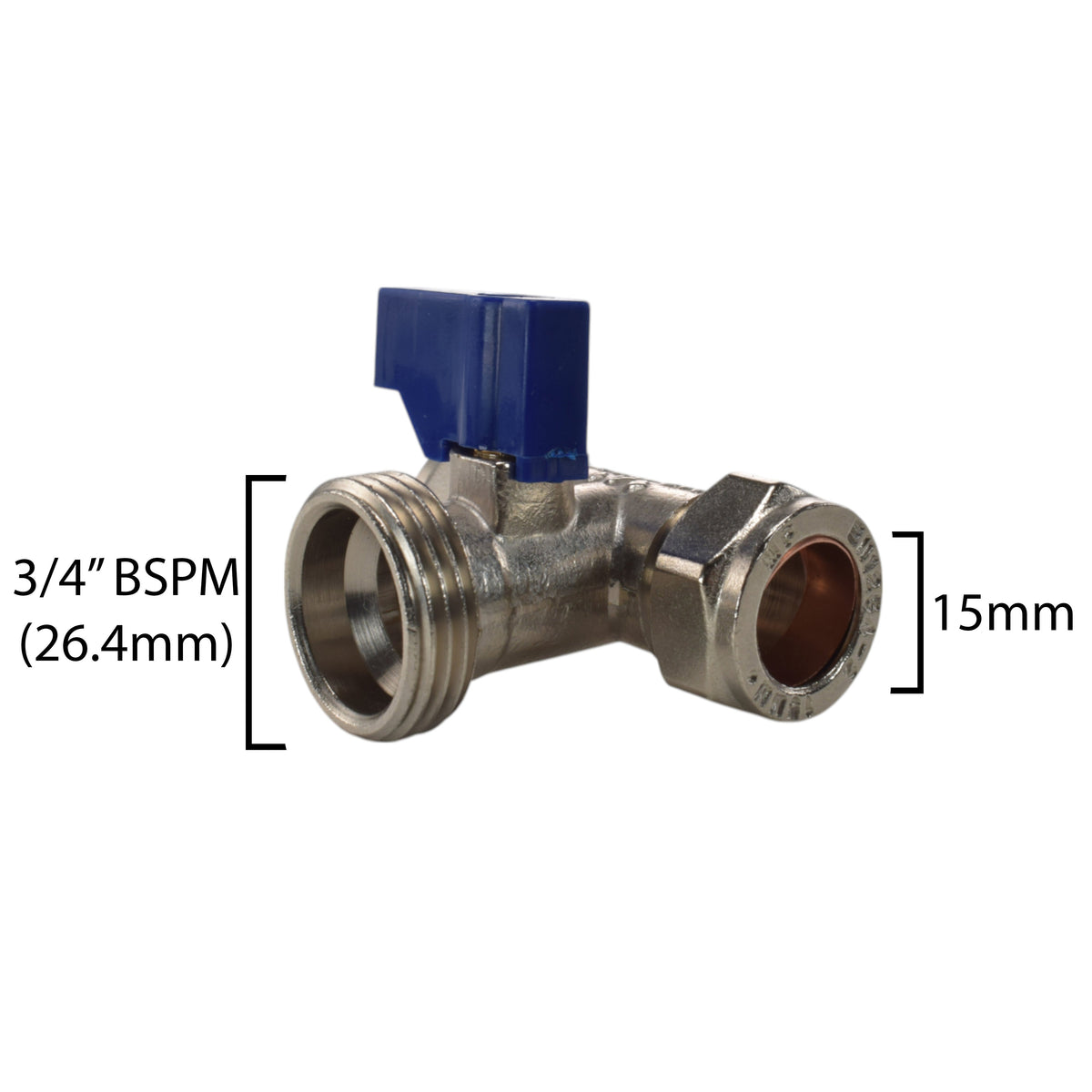 Brass Compression Tee Valve 15mm - 3/4 BSP Male Garden Hose Pipe Water Connector