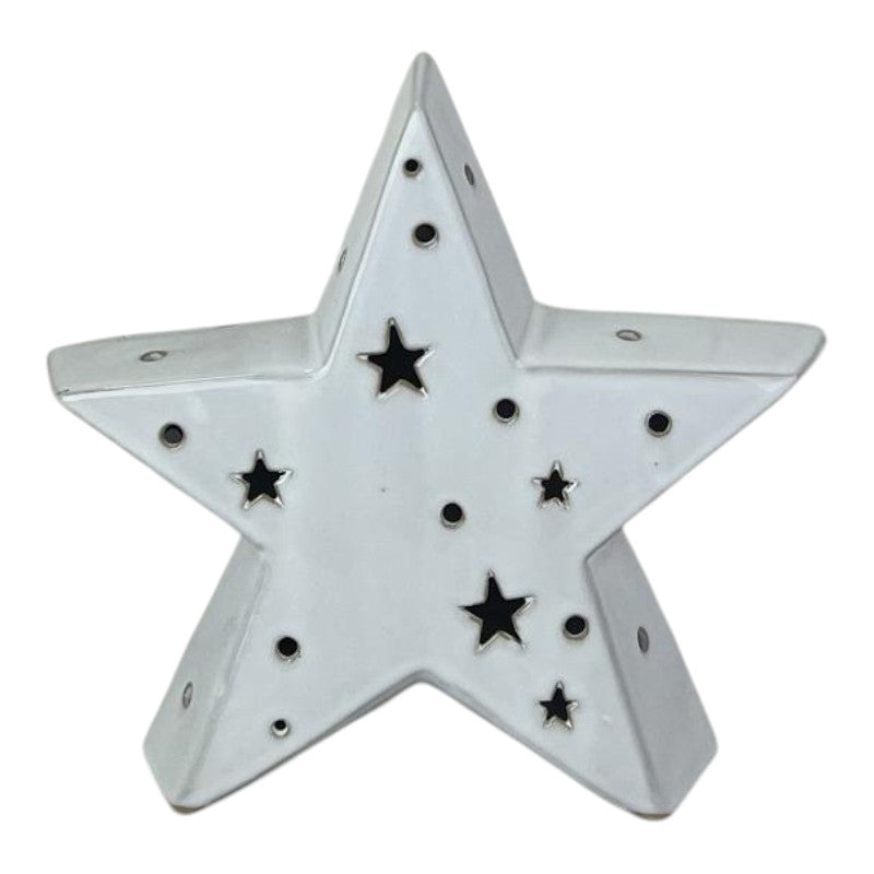 Large White Ceramic Star Ornament