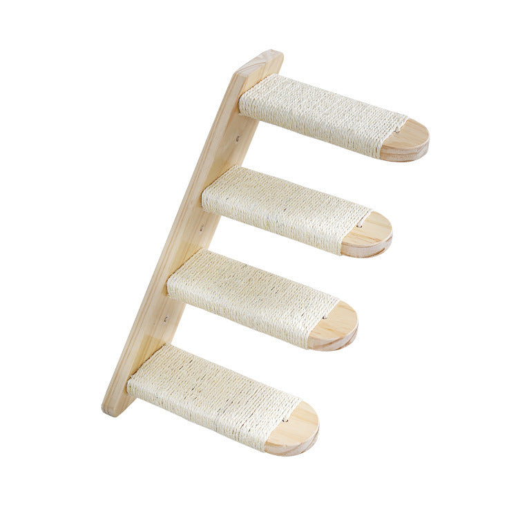 Cat Activity Center with Solid Wood Sisal Scratching Posts and Hammock