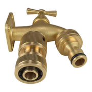 Brass Bib Tap with Quick Connect Inlet and Outlet and Hose Connector Tap Adapter