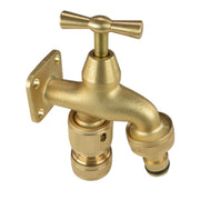 Brass Bib Tap with Quick Connect Inlet and Outlet and Hose Connector Tap Adapter