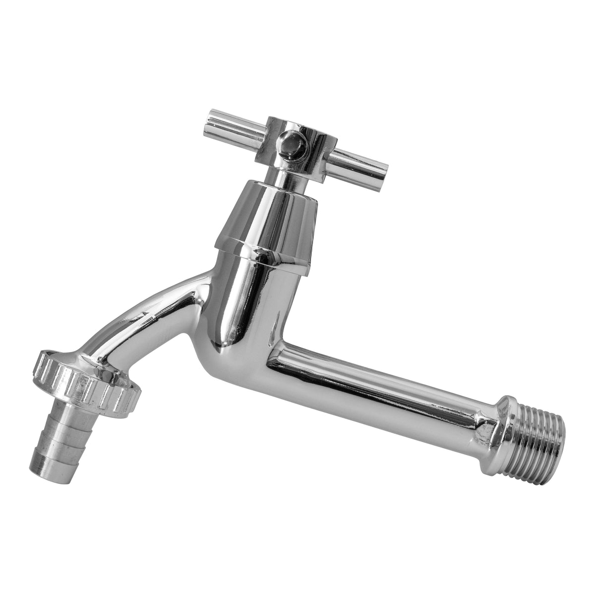 IBC 2" S60X6 - 1/2" BSP Extender Adaptor with Extended Brass Chrome Tap 1/2" Barb
