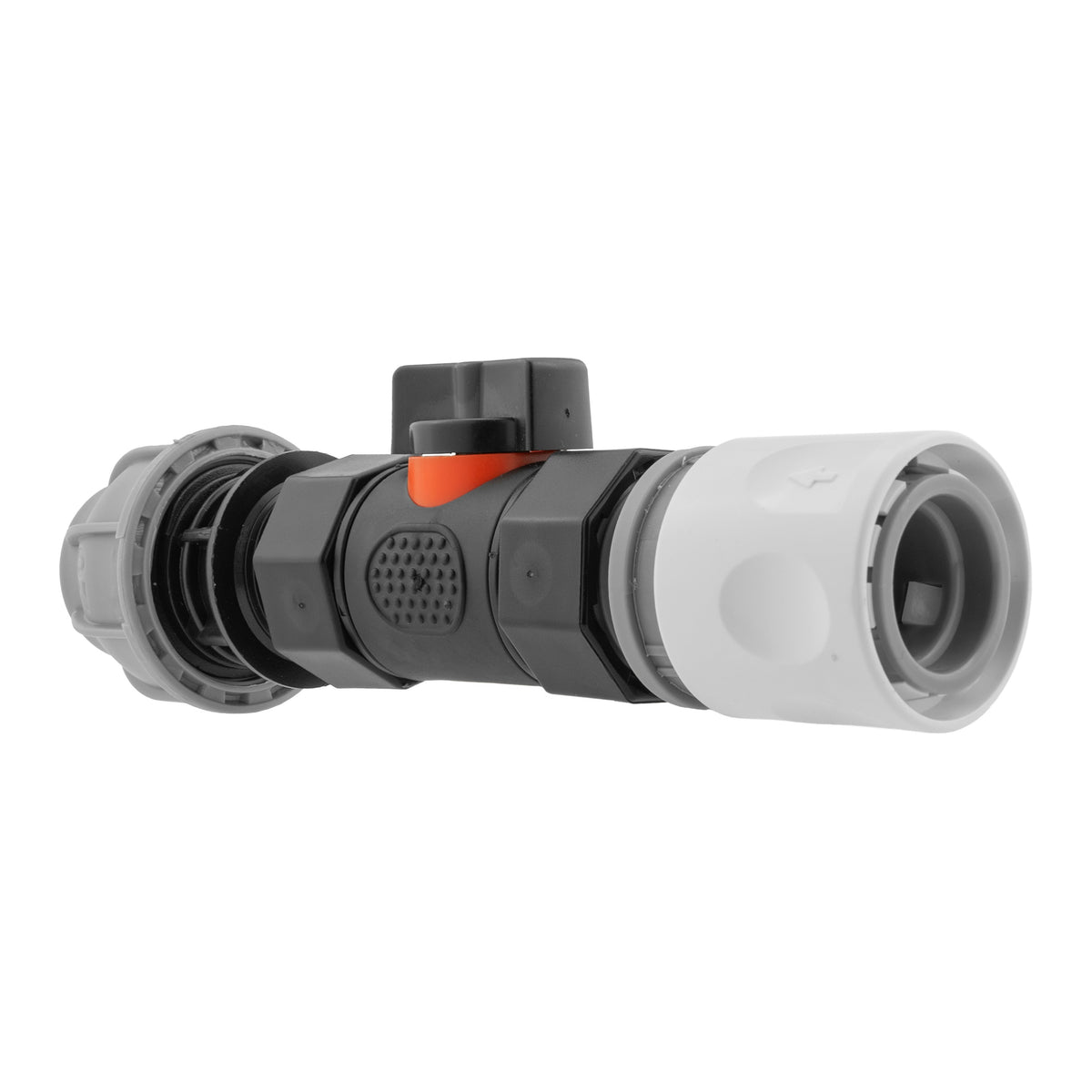 Hose Connector WL with In-Line BSPF Valve and 20mm MDPE Straight Water Connector