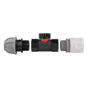 Hose Connector WL with In-Line BSPF Valve and 20mm MDPE Straight Water Connector
