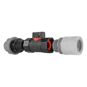 Hose Connector WL with In-Line BSPF Valve and 20mm MDPE Straight Water Connector