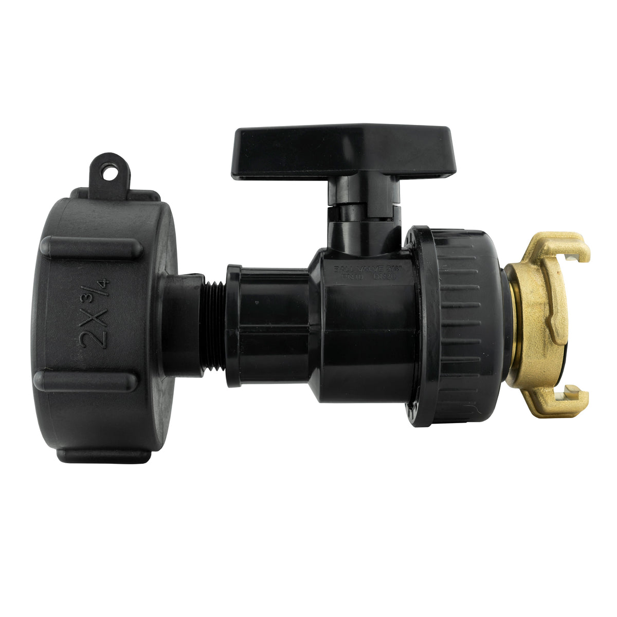 IBC 2 S60X6 Cap with Large Plastic Valve and Geka Type Fitting Hose Pipe Fitting