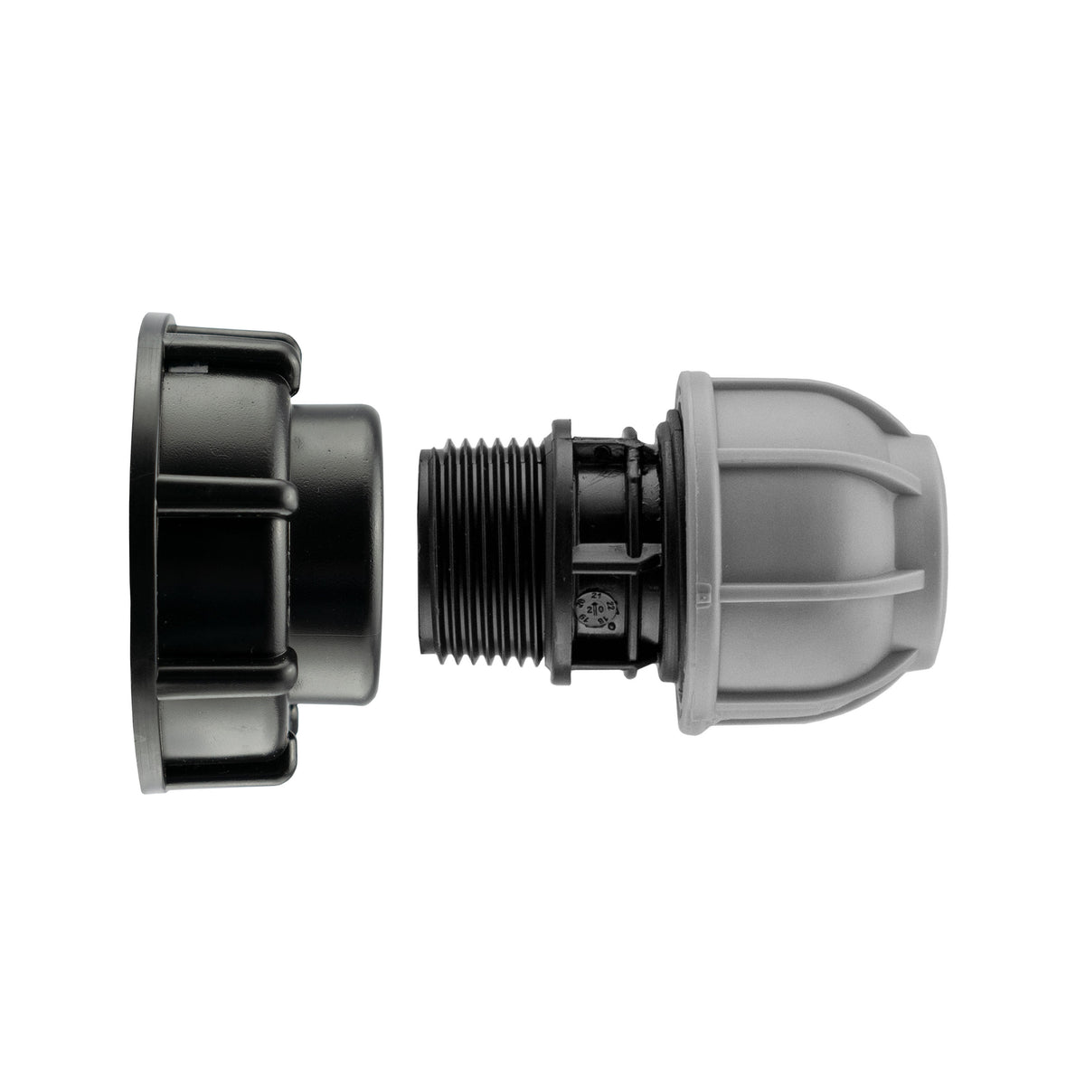 IBC 2 S60X6 Cap with 40mm MDPE Straight Hose Connector Set Garden Irrigation Kit