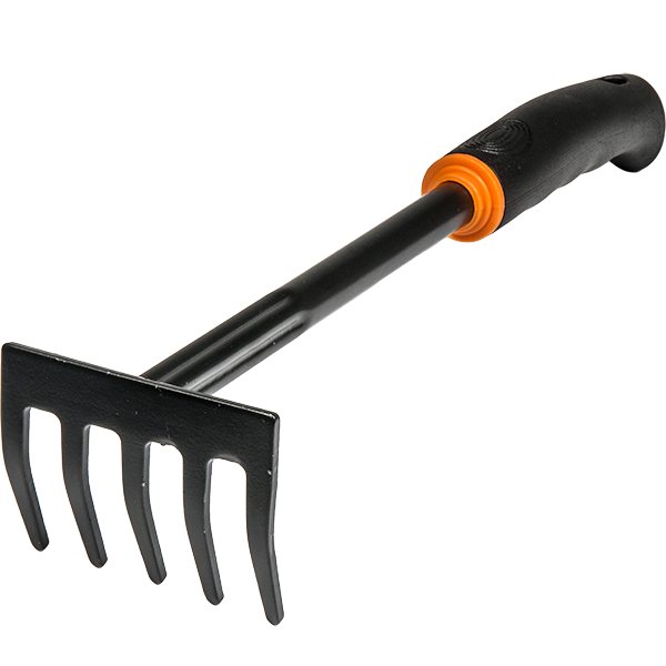 5-Teeth Rake and Narrow Spade Garden Tool Set for Ground Pegs and Washers