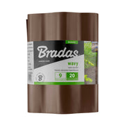 Wavy Plastic Garden Lawn Edging, H=20CM, L=9M, Brown for Home and Garden Use