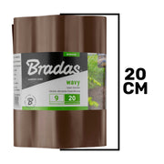 Wavy Plastic Garden Lawn Edging, H=20CM, L=9M, Brown for Home and Garden Use