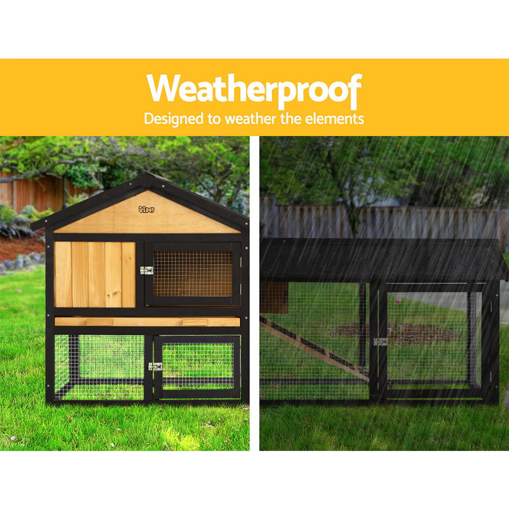 NNEDSZ Rabbit Hutch Hutches Large Metal Run Wooden Cage Waterproof Outdoor Pet House Chicken Coop Guinea Pig Ferret Chinchilla Hamster 165cm x 52cm x 86cm