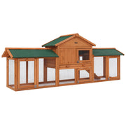 Large Rabbit Hutch with Metal Run – Wooden Chicken Coop & Guinea Pig Cage