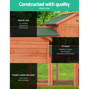 Large Rabbit Hutch with Metal Run – Wooden Chicken Coop & Guinea Pig Cage