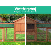Large Rabbit Hutch with Metal Run – Wooden Chicken Coop & Guinea Pig Cage