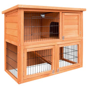 Large Rabbit Hutch with Metal Run – Chicken Coop & Guinea Pig Cage