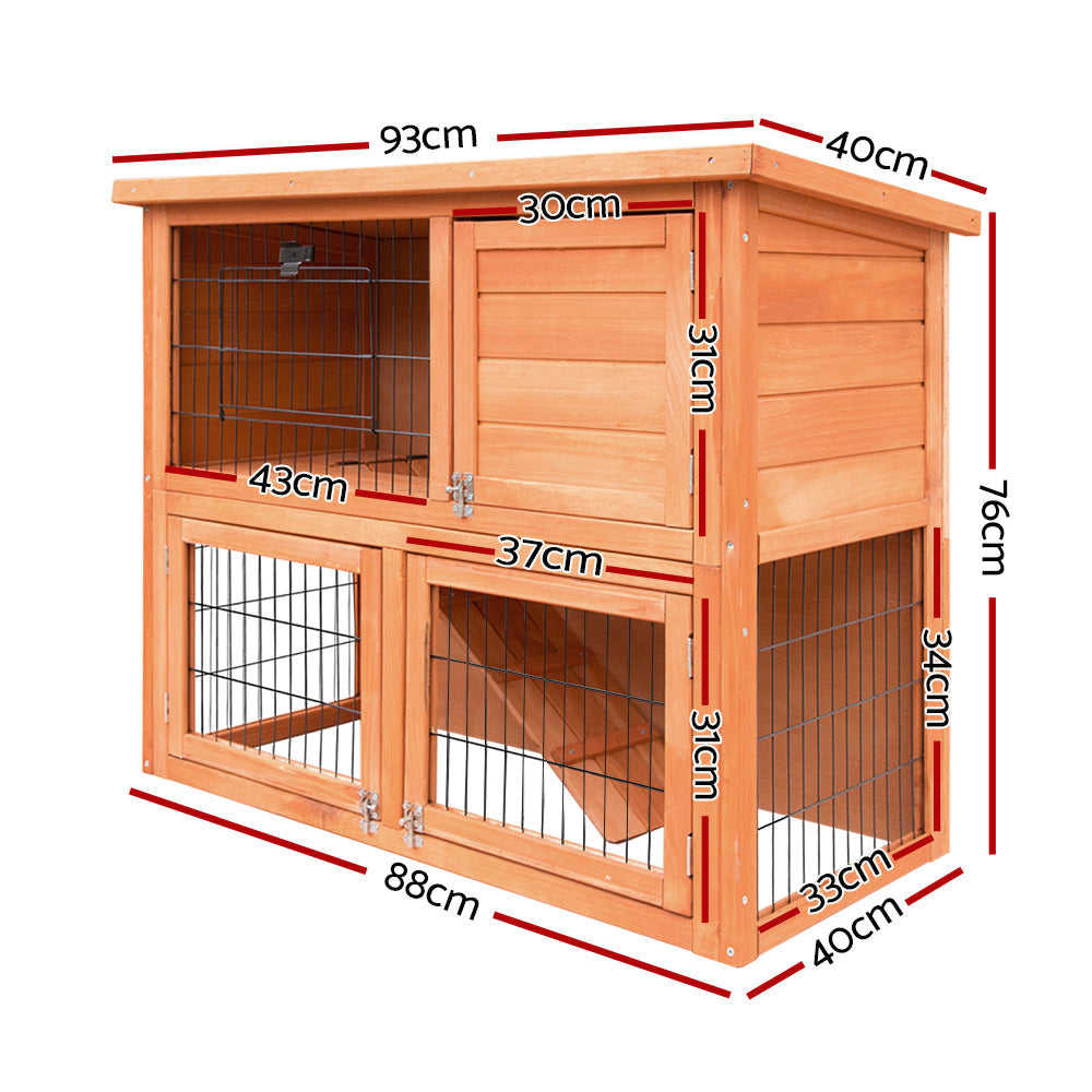 Large Rabbit Hutch with Metal Run – Chicken Coop & Guinea Pig Cage