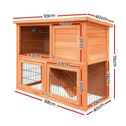 Large Rabbit Hutch with Metal Run – Chicken Coop & Guinea Pig Cage