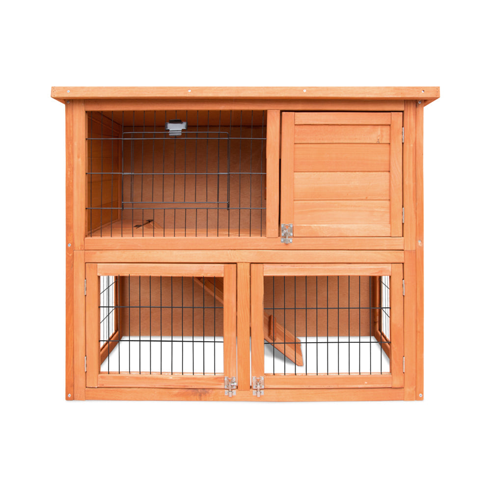 Large Rabbit Hutch with Metal Run – Chicken Coop & Guinea Pig Cage