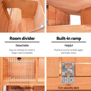 Large Rabbit Hutch with Metal Run – Chicken Coop & Guinea Pig Cage