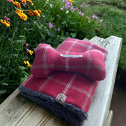 Drogo Red Check Dog Blanket – Luxury Reversible Sherpa Throw