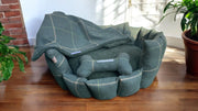 Arlo Forest Green Check Dog Blanket – Luxury Reversible Lambswool Sherpa Throw