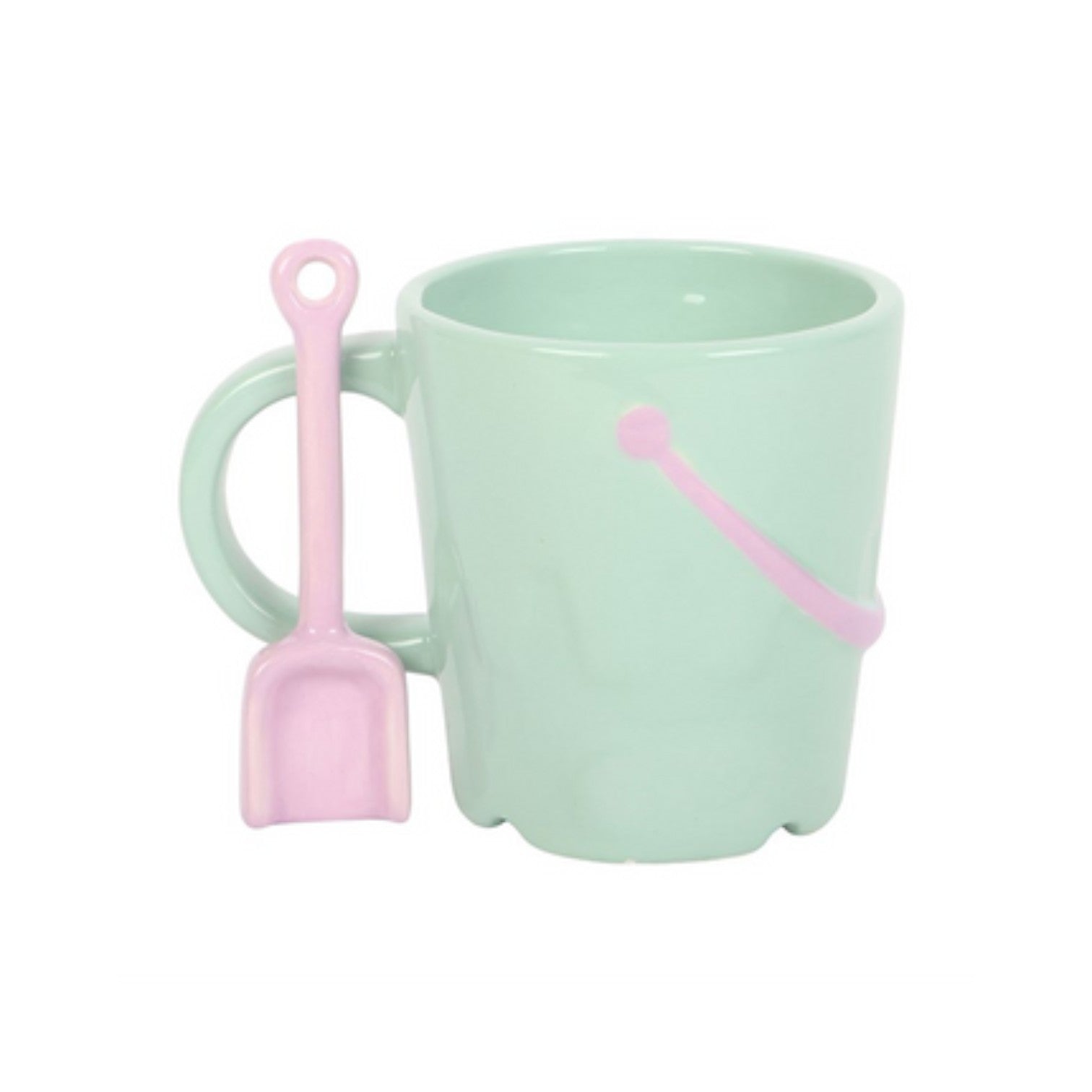 Pastel Bucket Mug with Spade Spoon
