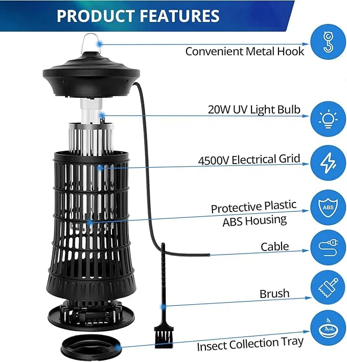 Refurbished Senelux 20W UV Bug Zapper – Fly, Mosquito & Wasp Killer
