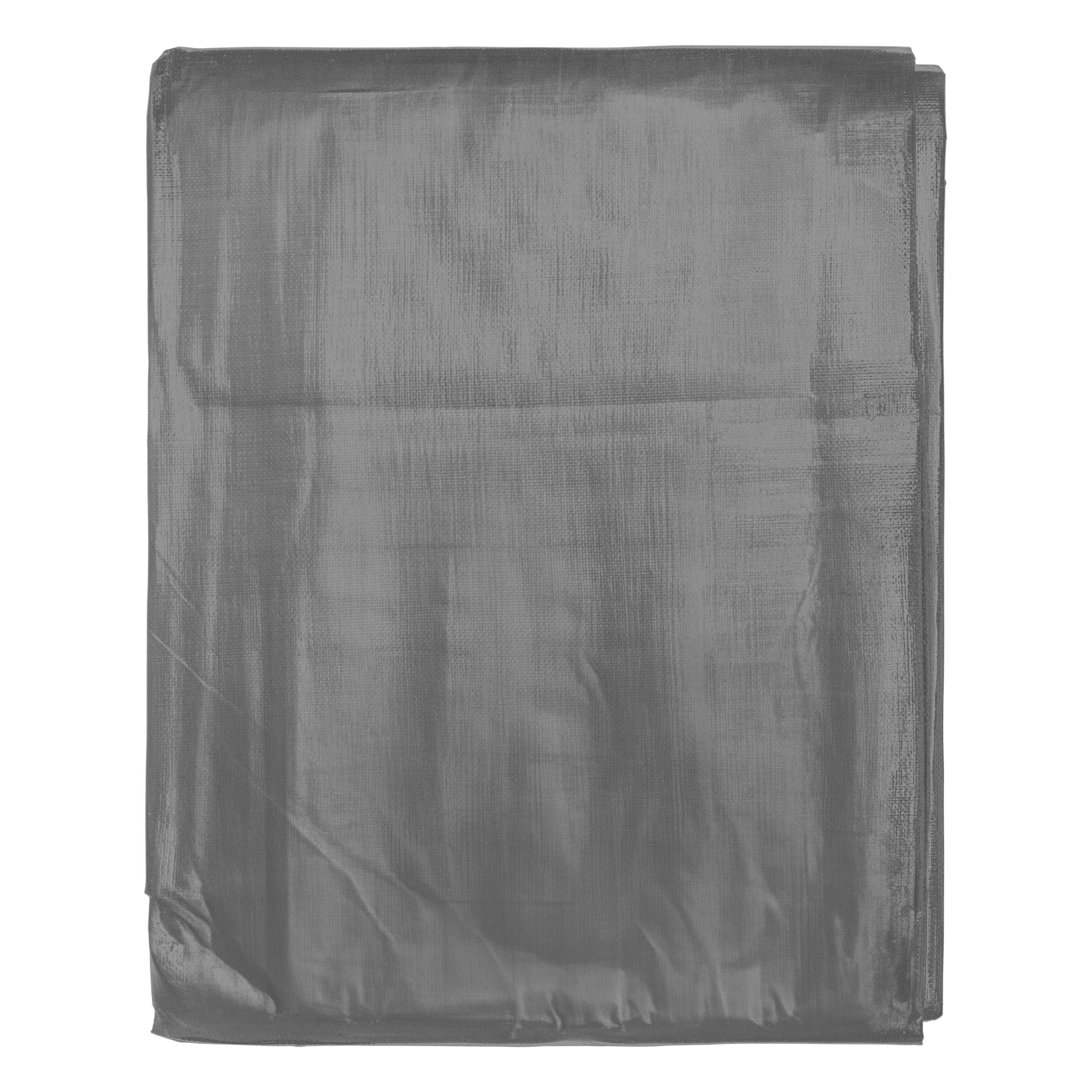 Grey L-Grade Tarpaulin 2m x 2m Waterproof Tarpaulin Cover Outdoor Ground Sheet